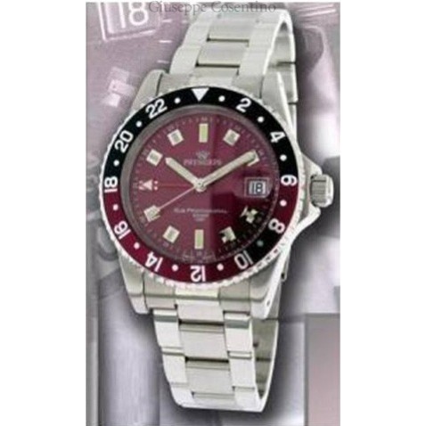 Orologio da uomo in acciaio, quarzo sub GMT 300m Cod: A459 Orologio da uomo in acciaio, quarzo sub GMT 300m Cod: A459