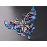 Cameo Italiano,Ciondolo farfalla in argento con smalti e vetri Emerald