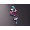 Cameo Italiano, Ciondolo Fiori e Farfalla in argento 925 e smalti