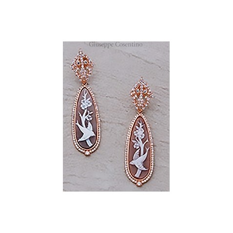 Cameo Italiano, Orecchini goccia con cameo Cameo Italiano, Orecchini goccia con cameo
