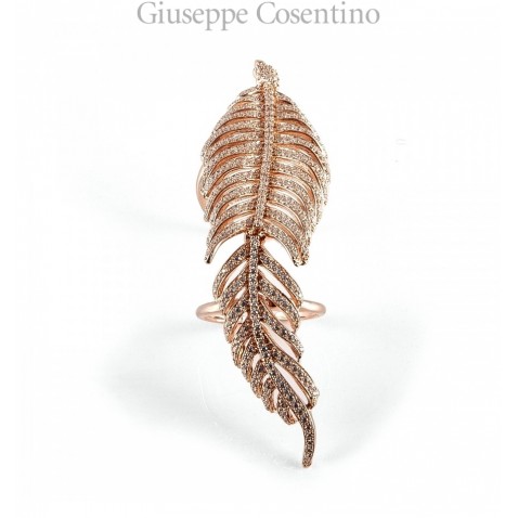 Anello doppio piuma rose' Reference: AA02152 Anello doppio piuma rose' Reference: AA02152